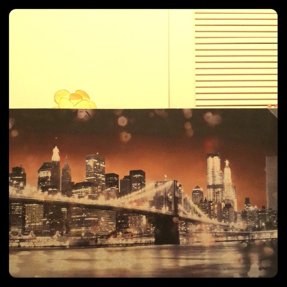 Panoramic canvas painting-Manhattan Bridge night - Picture 2 of 2